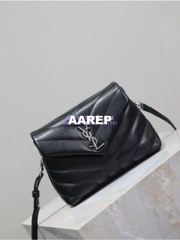 Replica Yves Saint Laurent YSL Loulou Toy Bag In Matelassé "Y" Leather 467072 Black Silver Hardware 5