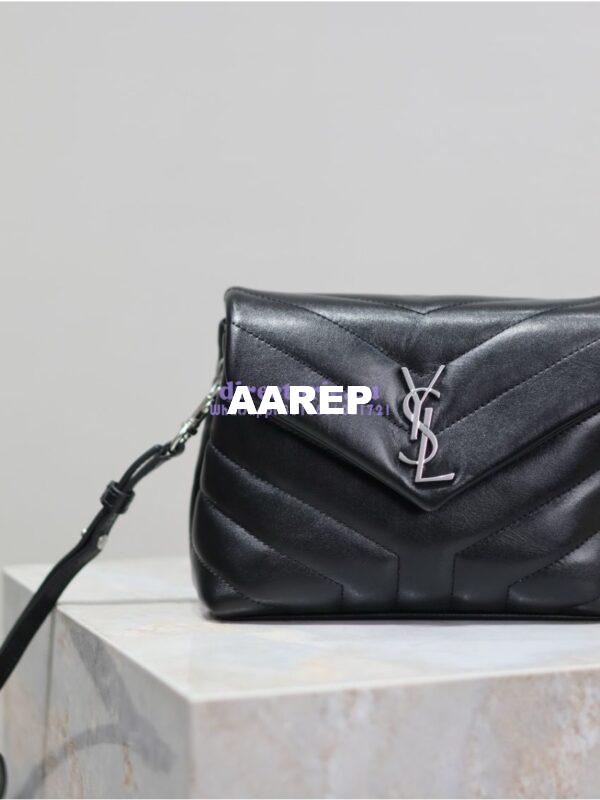 Replica Yves Saint Laurent YSL Loulou Toy Bag In Matelassé "Y" Leather 467072 Black Silver Hardware 7