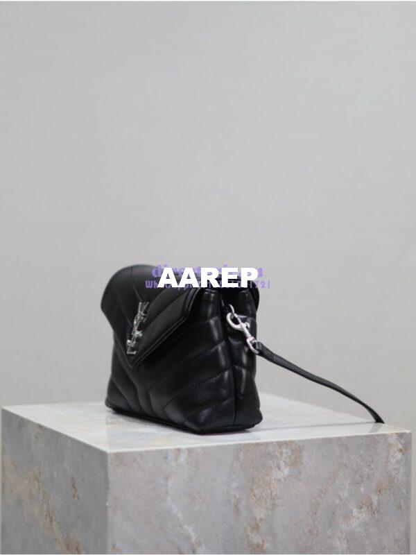 Replica Yves Saint Laurent YSL Loulou Toy Bag In Matelassé "Y" Leather 467072 Black Silver Hardware 8