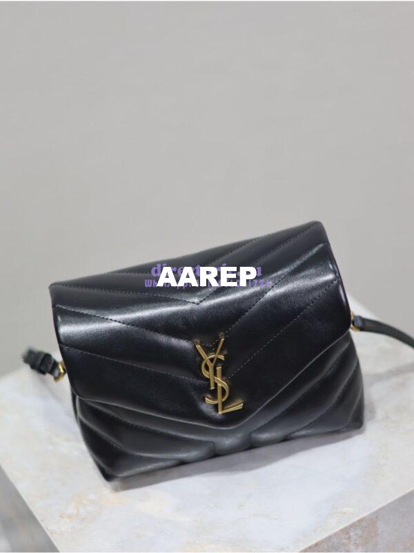 Replica Yves Saint Laurent YSL Loulou Toy Bag In Matelassé "Y" Leather 467072 Black 4