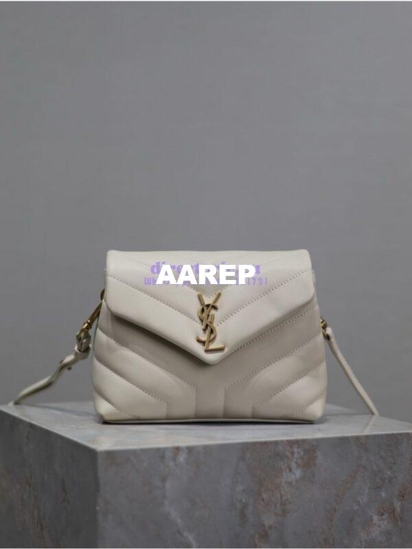 Replica Yves Saint Laurent YSL Loulou Toy Bag In Matelassé "Y" Leather 467072 Blanc