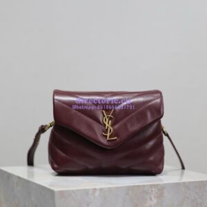 Replica Yves Saint Laurent YSL Loulou Toy Bag In Matelassé "Y" Leather 467072 Dark Red Wine