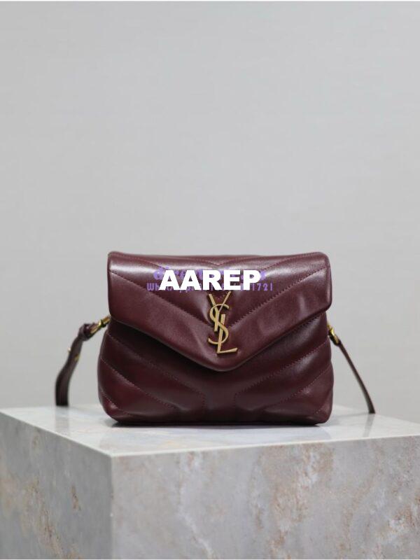 Replica Yves Saint Laurent YSL Loulou Toy Bag In Matelassé "Y" Leather 467072 Dark Red Wine 3