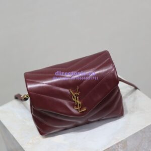 Replica Yves Saint Laurent YSL Loulou Toy Bag In Matelassé "Y" Leather 467072 Dark Red Wine 2