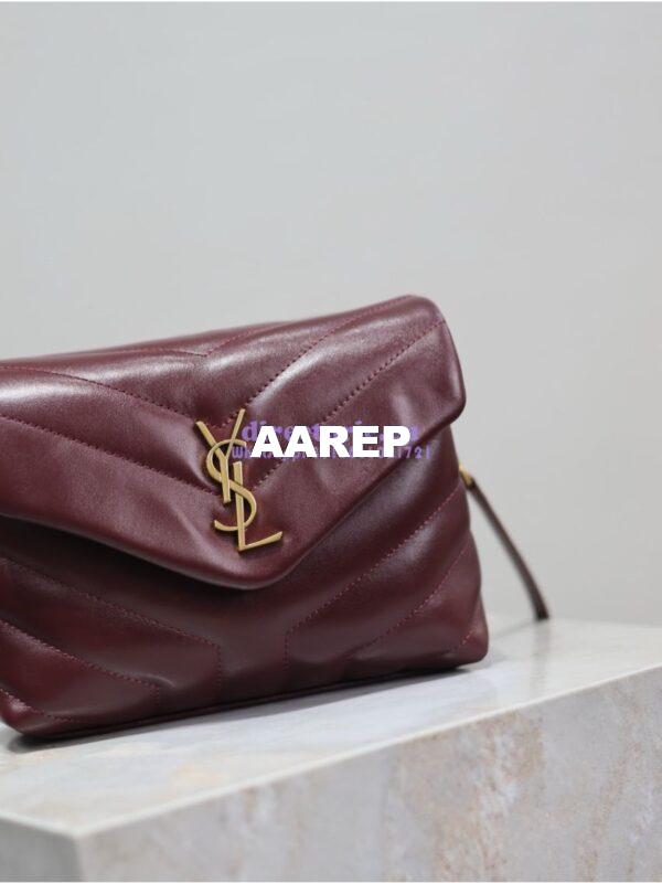 Replica Yves Saint Laurent YSL Loulou Toy Bag In Matelassé "Y" Leather 467072 Dark Red Wine 5