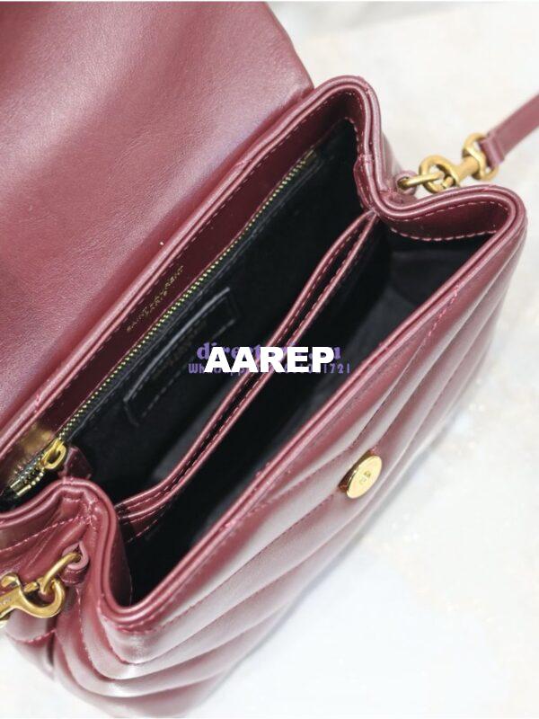Replica Yves Saint Laurent YSL Loulou Toy Bag In Matelassé "Y" Leather 467072 Dark Red Wine 11
