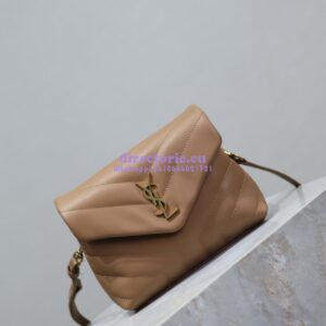 Replica Yves Saint Laurent YSL Loulou Toy Bag In Matelassé "Y" Leather 467072 Caramel 2