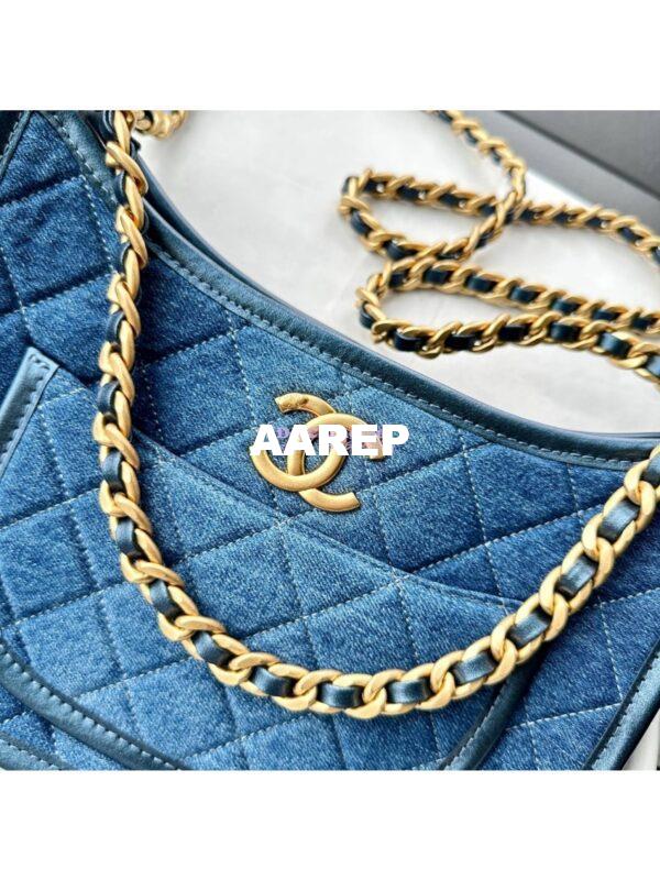 Replica Chanel Hobo Handbag AS4666 Washed-Denim Blue 3