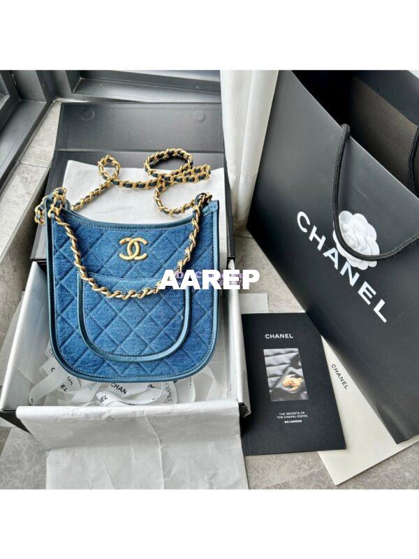 Replica Chanel Hobo Handbag Washed Denim AS4532 Denim Blue