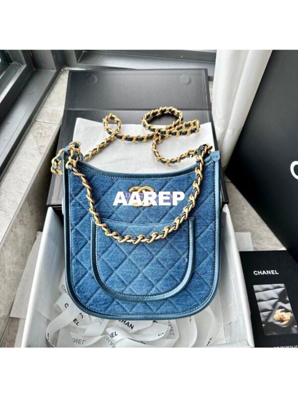 Replica Chanel Hobo Handbag Washed Denim AS4532 Denim Blue 3