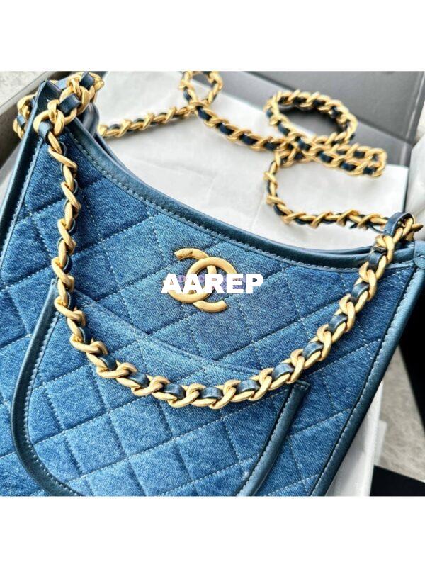 Replica Chanel Hobo Handbag Washed Denim AS4532 Denim Blue 4
