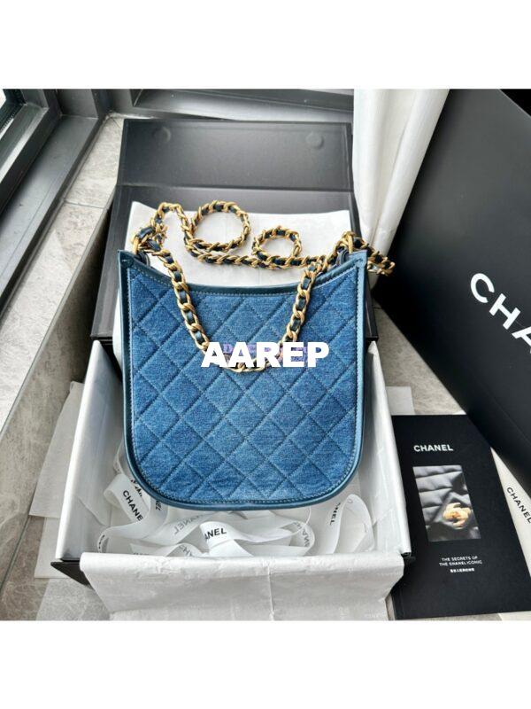Replica Chanel Hobo Handbag Washed Denim AS4532 Denim Blue 7