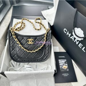 Replica Chanel Hobo Handbag AS4666 Calfskin Black