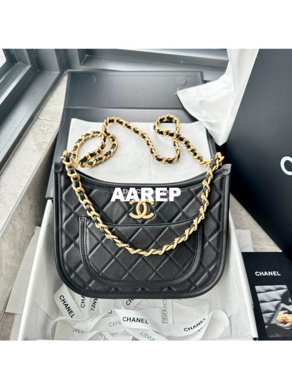 Replica Chanel Hobo Handbag AS4666 Calfskin Black 3