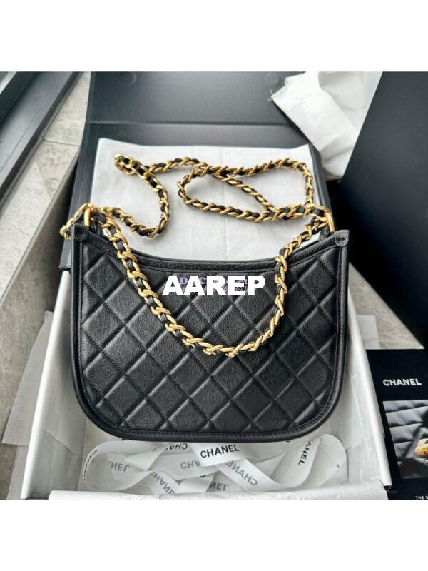 Replica Chanel Hobo Handbag AS4666 Calfskin Black 8