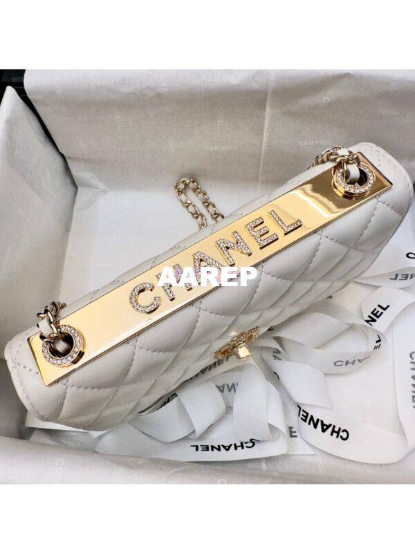 Replica Chanel 24SS SLG Wallet On Chain in Lambskin Diamante A80982 White 5