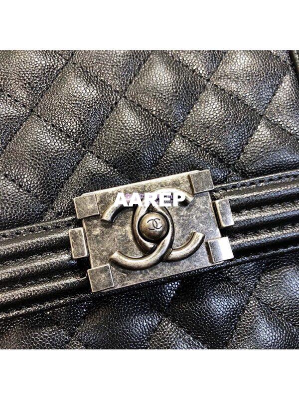 Replica Chanel 19s Cruise Boy North South Bag AS0130 Grained Calfskin Black 10