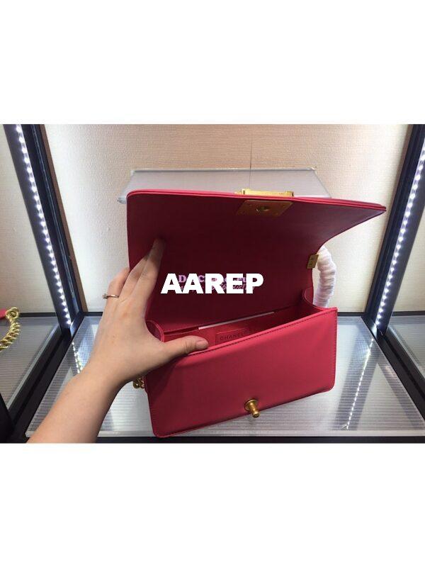 Replica Chanel Boy Flap Bag with Handle Calfskin A94804 Coral Pink 7