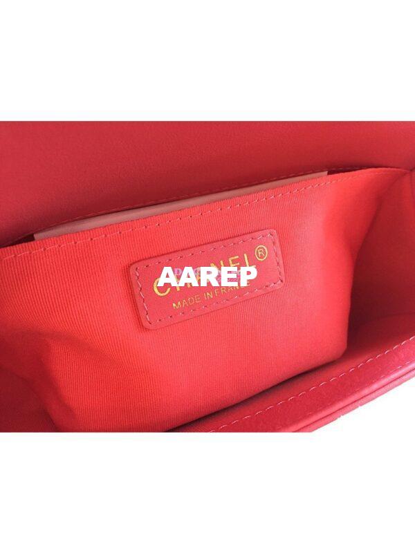 Replica Chanel Boy Flap Bag with Handle Calfskin A94804 Coral Pink 8