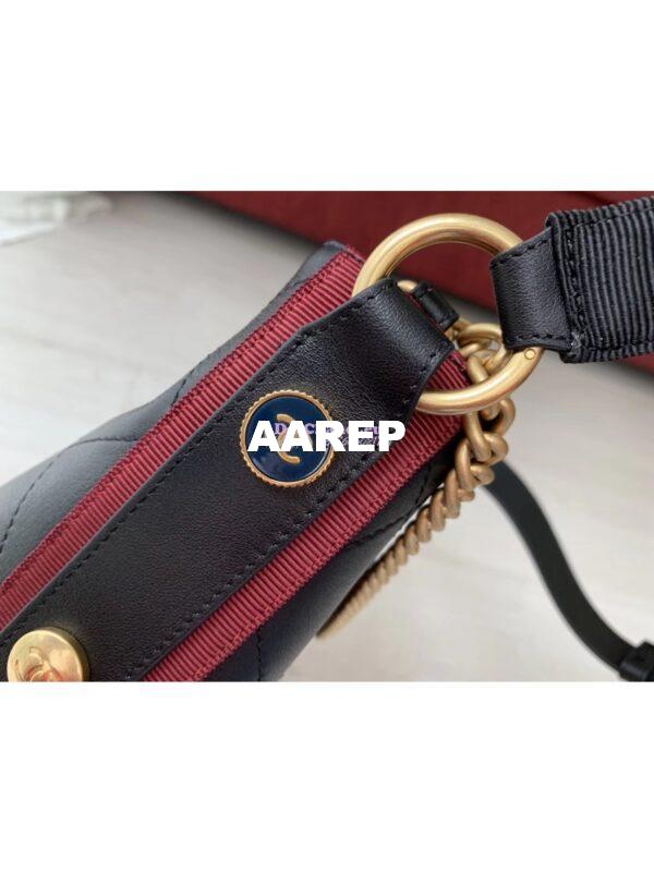Replica Chanel Calfskin Hobo Bag A57576 Black with Red Trimmed 12