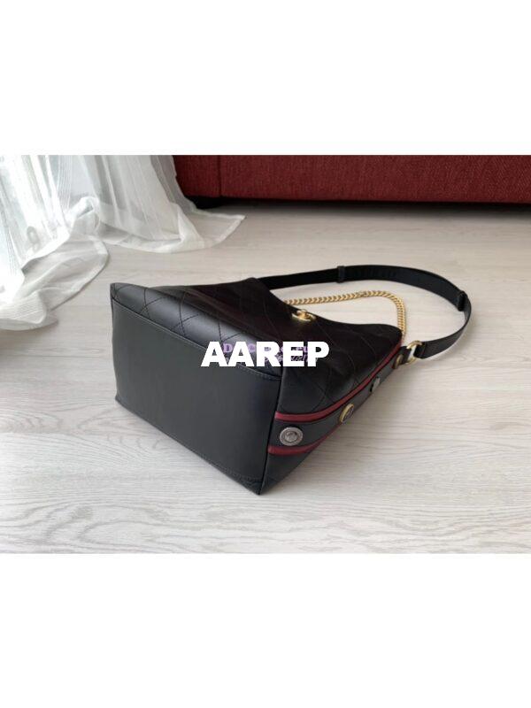 Replica Chanel Calfskin Hobo Bag A57576 Black with Red Trimmed 15