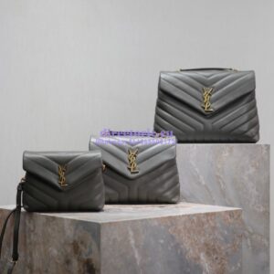 Replica Yves Saint Laurent YSL Loulou Toy Bag In Matelassé "Y" Leather 467072 Gray