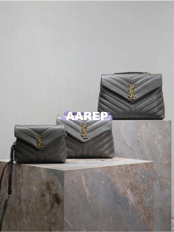 Replica Yves Saint Laurent YSL Loulou Toy Bag In Matelassé "Y" Leather 467072 Gray