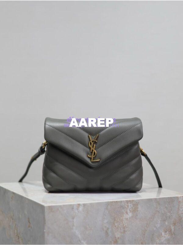 Replica Yves Saint Laurent YSL Loulou Toy Bag In Matelassé "Y" Leather 467072 Gray 2