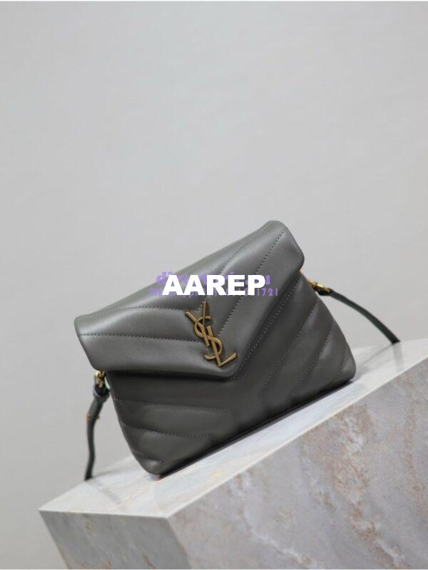 Replica Yves Saint Laurent YSL Loulou Toy Bag In Matelassé "Y" Leather 467072 Gray 3