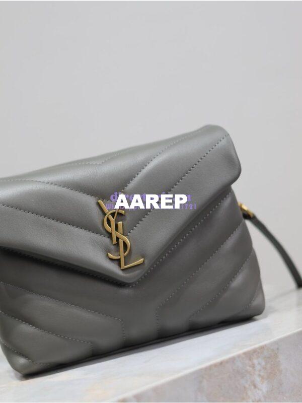 Replica Yves Saint Laurent YSL Loulou Toy Bag In Matelassé "Y" Leather 467072 Gray 4
