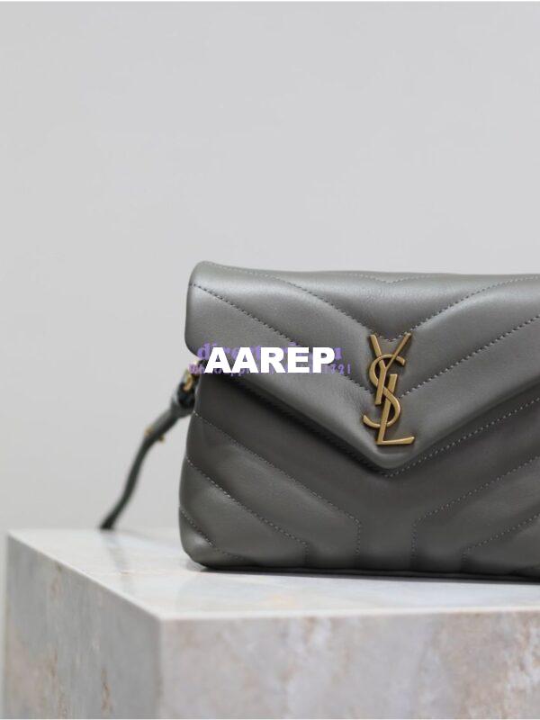 Replica Yves Saint Laurent YSL Loulou Toy Bag In Matelassé "Y" Leather 467072 Gray 5