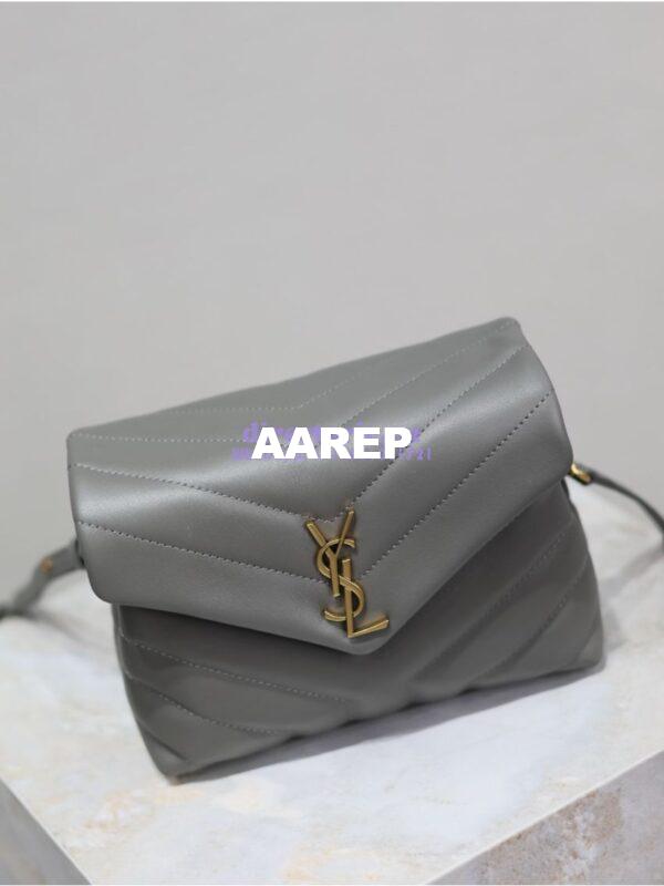 Replica Yves Saint Laurent YSL Loulou Toy Bag In Matelassé "Y" Leather 467072 Gray 7