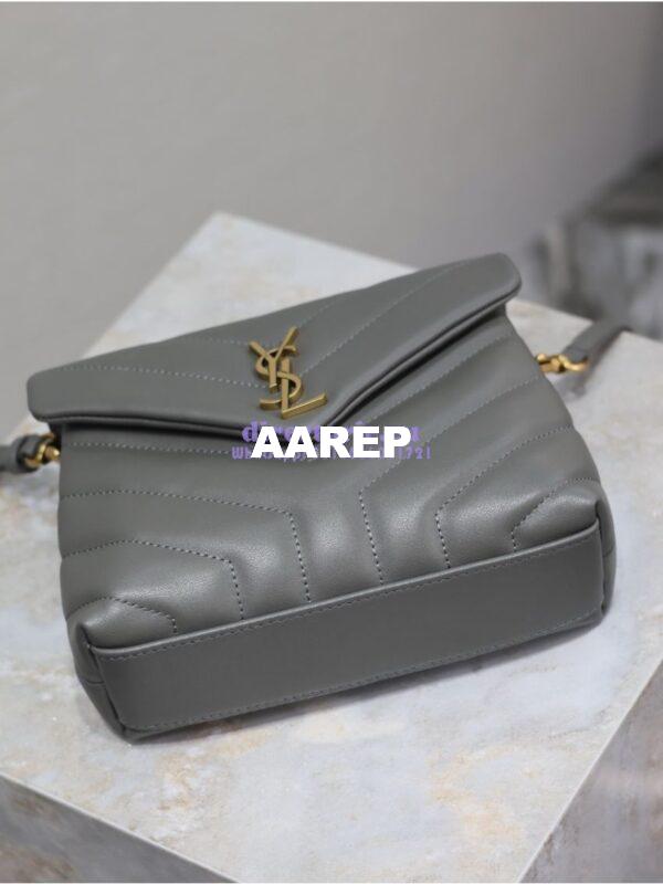 Replica Yves Saint Laurent YSL Loulou Toy Bag In Matelassé "Y" Leather 467072 Gray 9