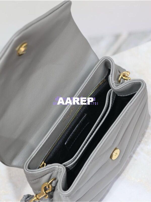 Replica Yves Saint Laurent YSL Loulou Toy Bag In Matelassé "Y" Leather 467072 Gray 15