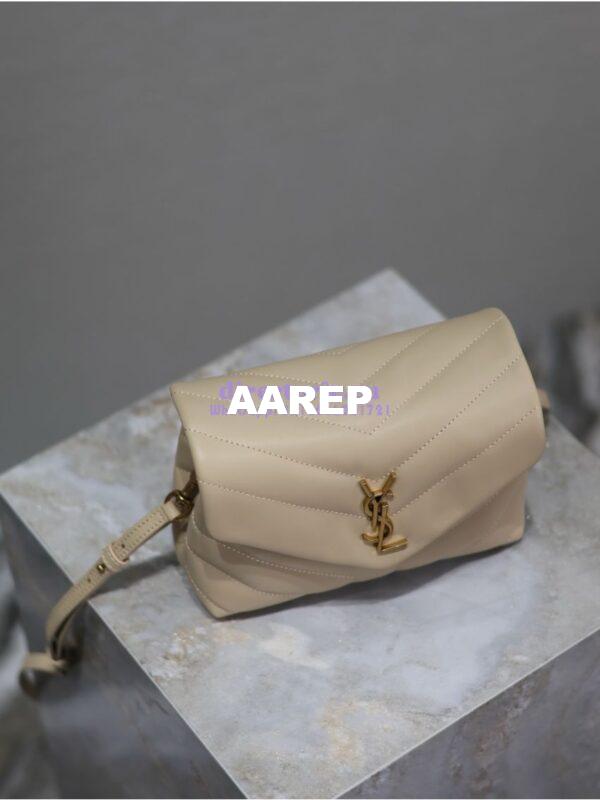 Replica Yves Saint Laurent YSL Loulou Toy Bag In Matelassé "Y" Leather 467072 Beige 4