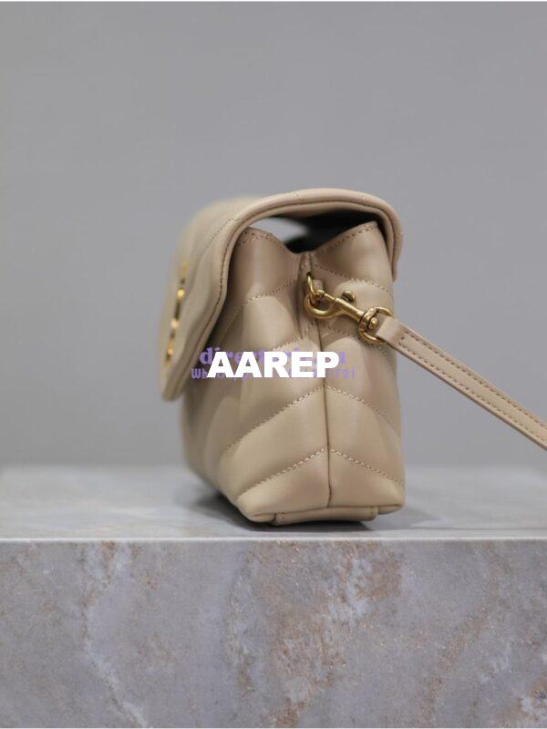 Replica Yves Saint Laurent YSL Loulou Toy Bag In Matelassé "Y" Leather 467072 Beige 5