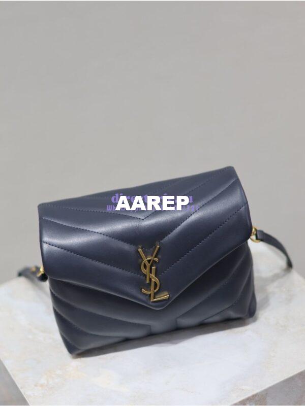 Replica Yves Saint Laurent YSL Loulou Toy Bag In Matelassé "Y" Leather 467072 Blue 3