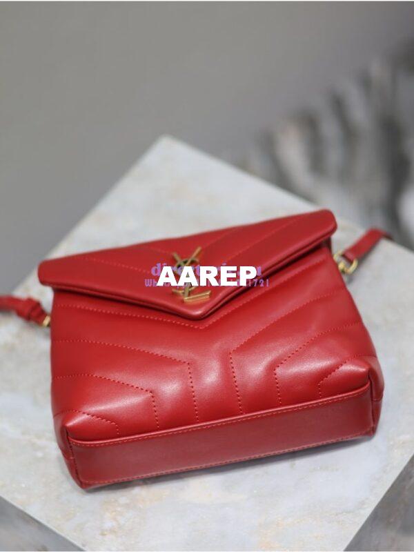 Replica Yves Saint Laurent YSL Loulou Toy Bag In Matelassé "Y" Leather 467072 Red 4