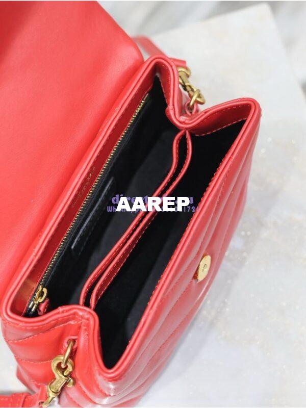 Replica Yves Saint Laurent YSL Loulou Toy Bag In Matelassé "Y" Leather 467072 Red 8