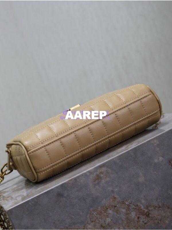 Replica YSL Saint Laurent Cassandre matelassé carré camera bag in lambskin 764809 Dark Beige 5