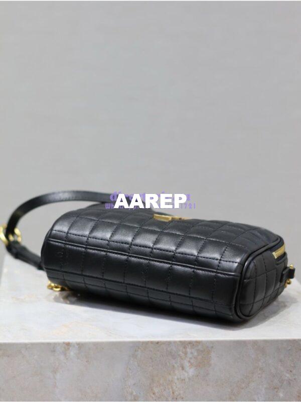 Replica YSL Saint Laurent Cassandre matelassé carré camera bag in lambskin 764809 Black 6