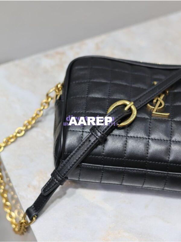 Replica YSL Saint Laurent Cassandre matelassé carré camera bag in lambskin 764809 Black 9