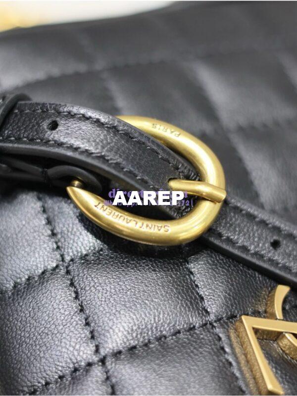 Replica YSL Saint Laurent Cassandre matelassé carré camera bag in lambskin 764809 Black 11