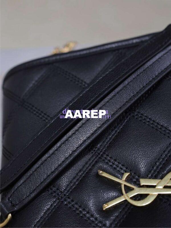 Replica YSL Saint Laurent Becky Chain Wallet In Diamond-quilted Lambskin 585031 Black 13