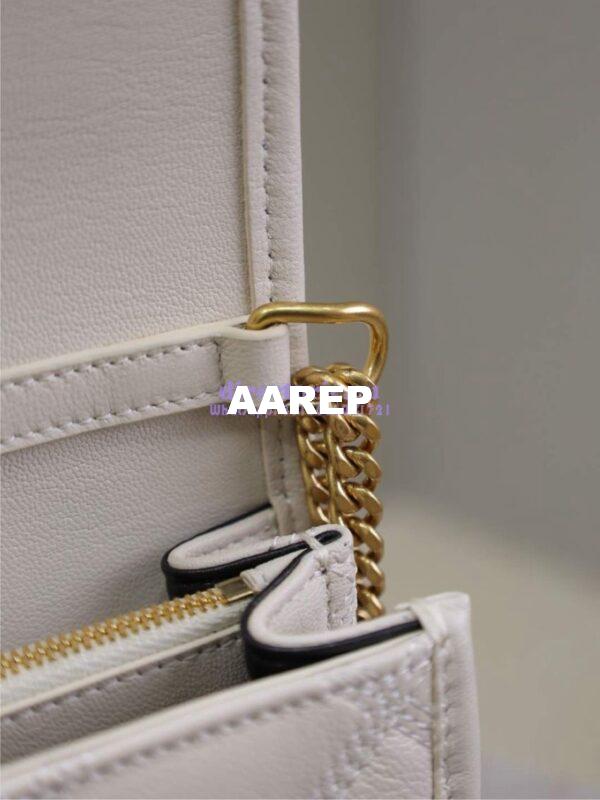 Replica YSL Saint Laurent Becky Chain Wallet In Diamond-quilted Lambskin 585031 White 15