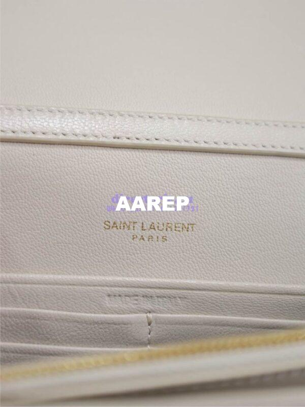 Replica YSL Saint Laurent Becky Chain Wallet In Diamond-quilted Lambskin 585031 White 16