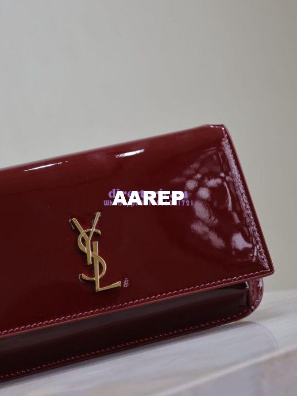 Replica YSL Saint Laurent Cassandre Phone Holder In Patent Leather 635095 Rouge Cabernet 5