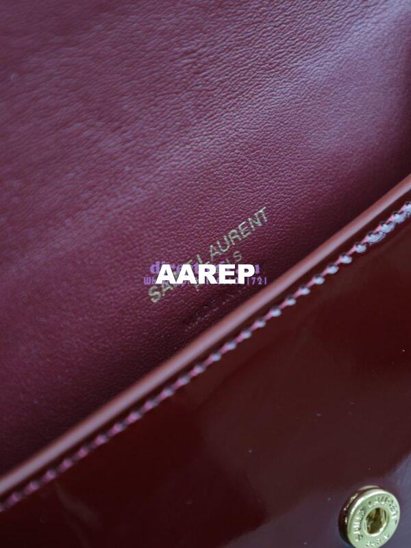 Replica YSL Saint Laurent Cassandre Phone Holder In Patent Leather 635095 Rouge Cabernet 12