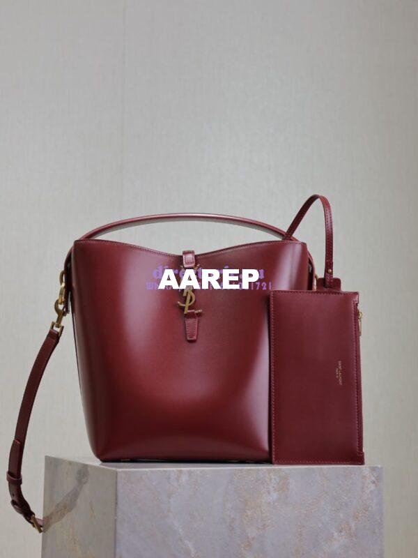Replica YSL Saint Laurent Le 37 in Shiny Leather 7428282 Rouge Cabernet 3