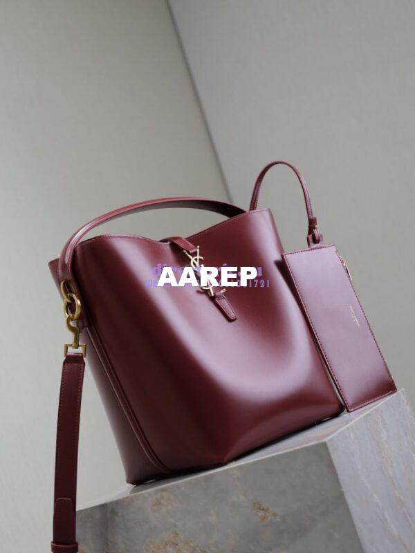 Replica YSL Saint Laurent Le 37 in Shiny Leather 7428282 Rouge Cabernet 4
